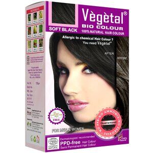 Vegetal Bio Colour Soft Black 150g Natural Hair Color for Men & Women
